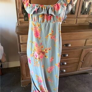Wild Fable Floral Maxi Dress - Blue and Pink